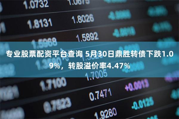 专业股票配资平台查询 5月30日鼎胜转债下跌1.09%，转股溢价率4.47%